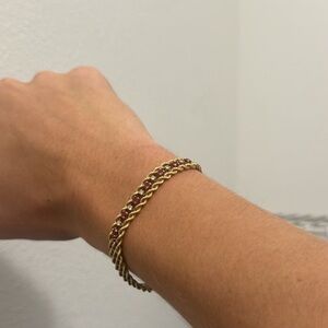 14 Karat Yellow Gold Ruby and Diamond Rope Bracelet